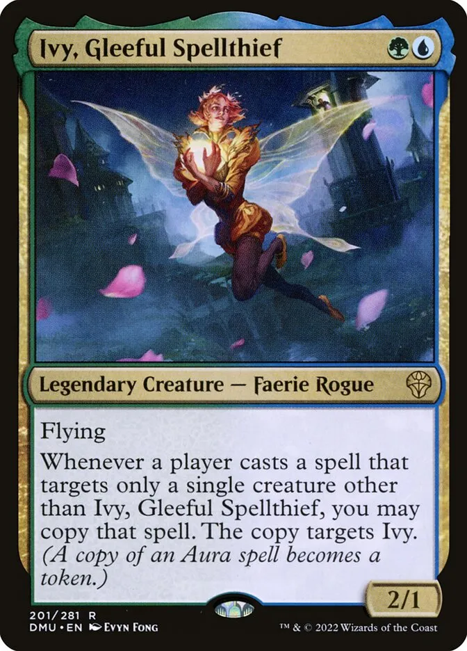 2022 Dominaria United Ivy, Gleeful Spellthief #201 rare card image