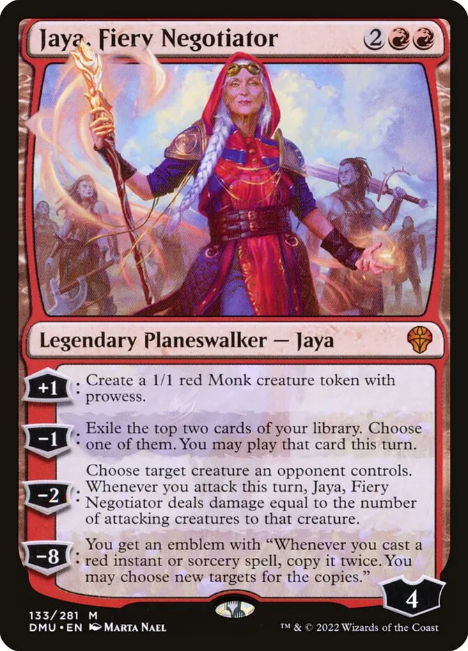2022 Dominaria United Jaya, Fiery Negotiator #133 mythic card image
