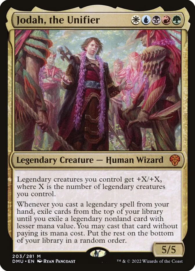 2022 Dominaria United Jodah, the Unifier #203 mythic card image