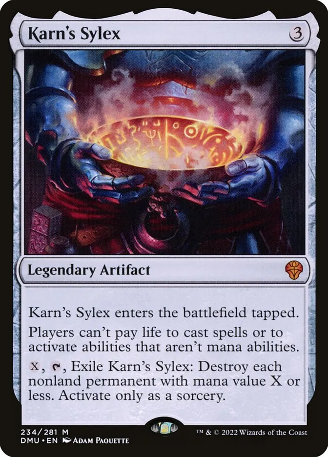 2022 Dominaria United Karn's Sylex #234 mythic card image