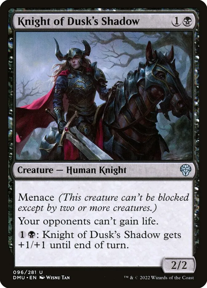 2022 Dominaria United Knight of Dusk's Shadow #96 uncommon card image