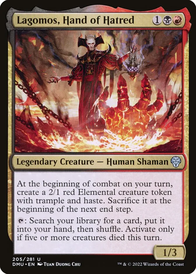 2022 Dominaria United Lagomos, Hand of Hatred #205 uncommon card image