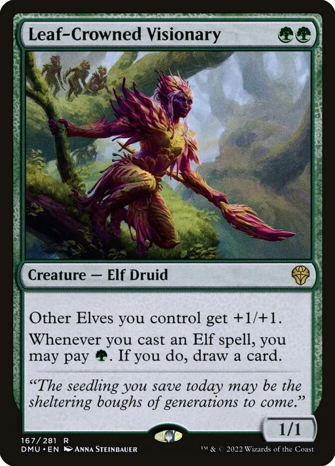 2022 Dominaria United Leaf-Crowned Visionary rare #167 rare card image