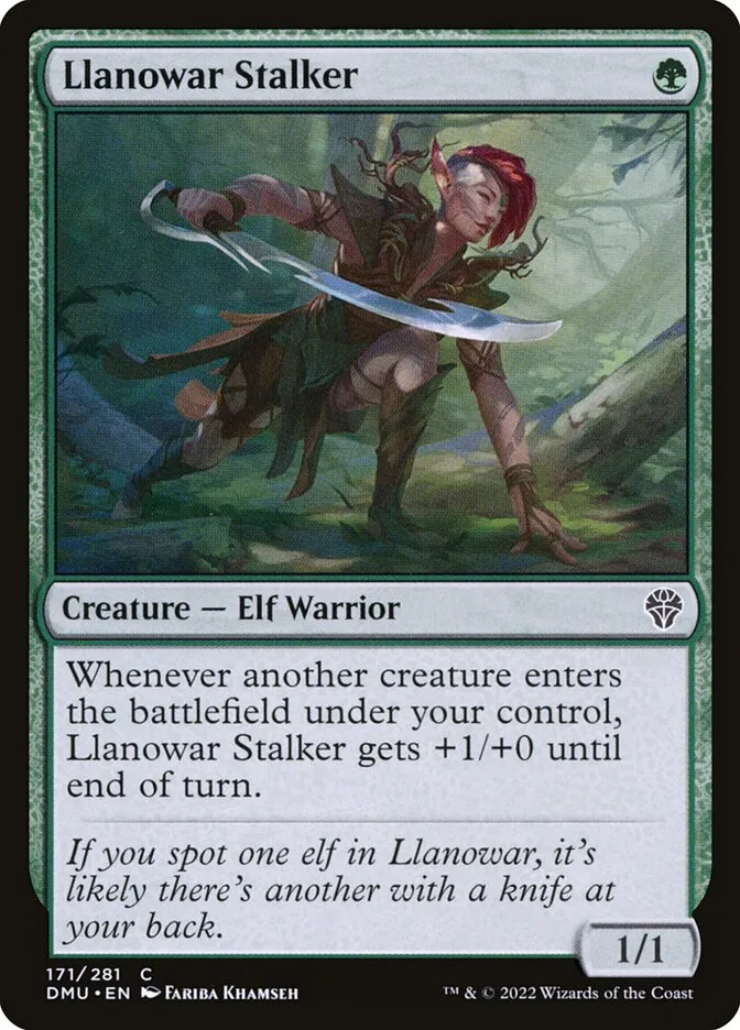 2022 Dominaria United Llanowar Stalker #171 common card image