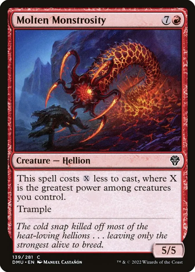 2022 Dominaria United Molten Monstrosity #139 common card image