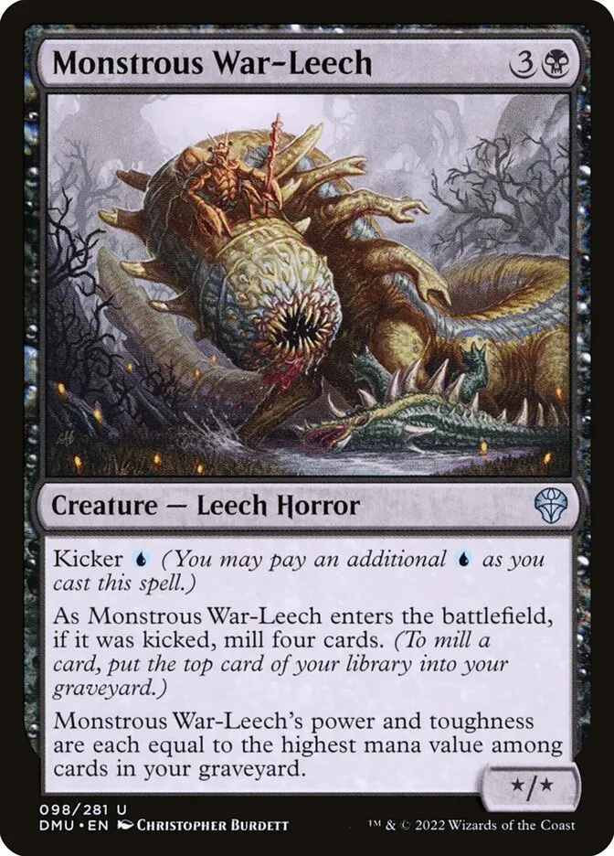 2022 Dominaria United Monstrous War-Leech #98 uncommon card image