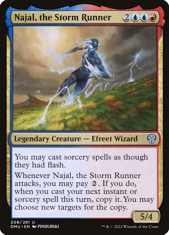 2022 Dominaria United Najal, the Storm Runner #208 uncommon card image