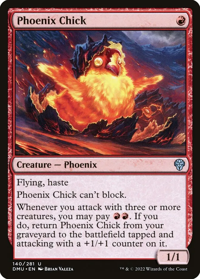2022 Dominaria United Phoenix Chick #140 uncommon card image