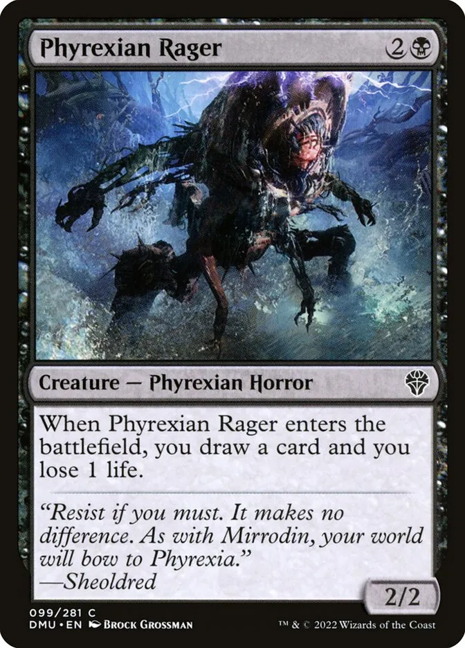 2022 Dominaria United Phyrexian Rager #99 common card image