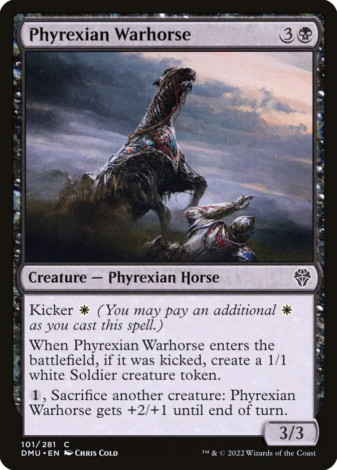 2022 Dominaria United Phyrexian Warhorse common #101 common card image