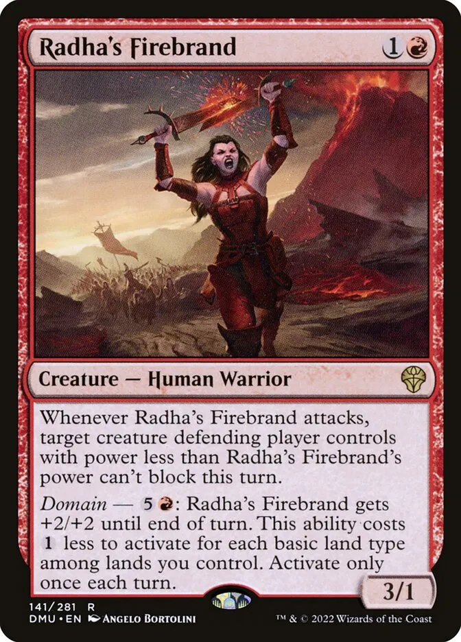 2022 Dominaria United Radha's Firebrand #141 rare card image