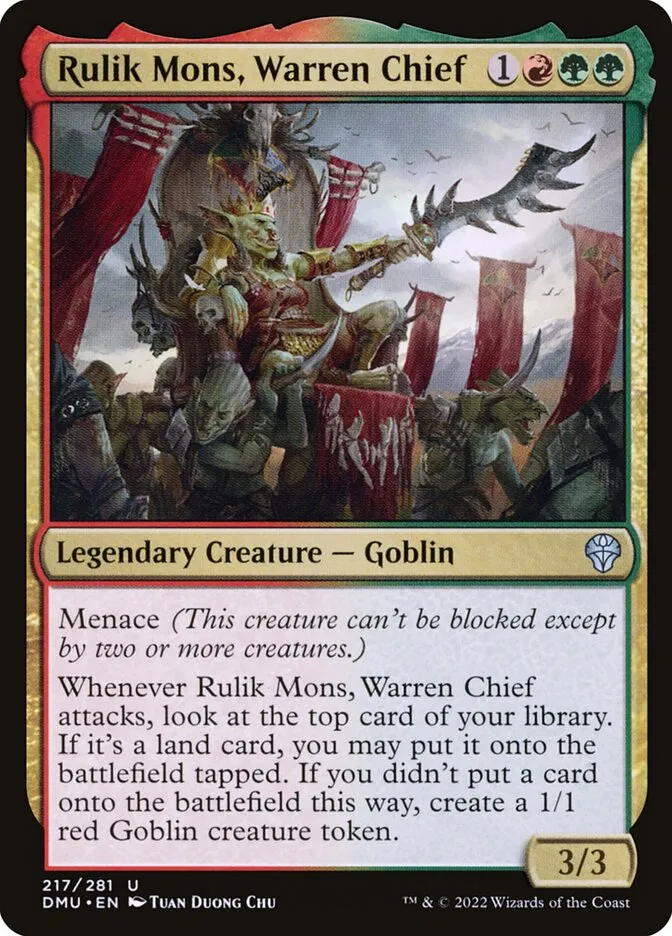 2022 Dominaria United Rulik Mons, Warren Chief #217 uncommon card image