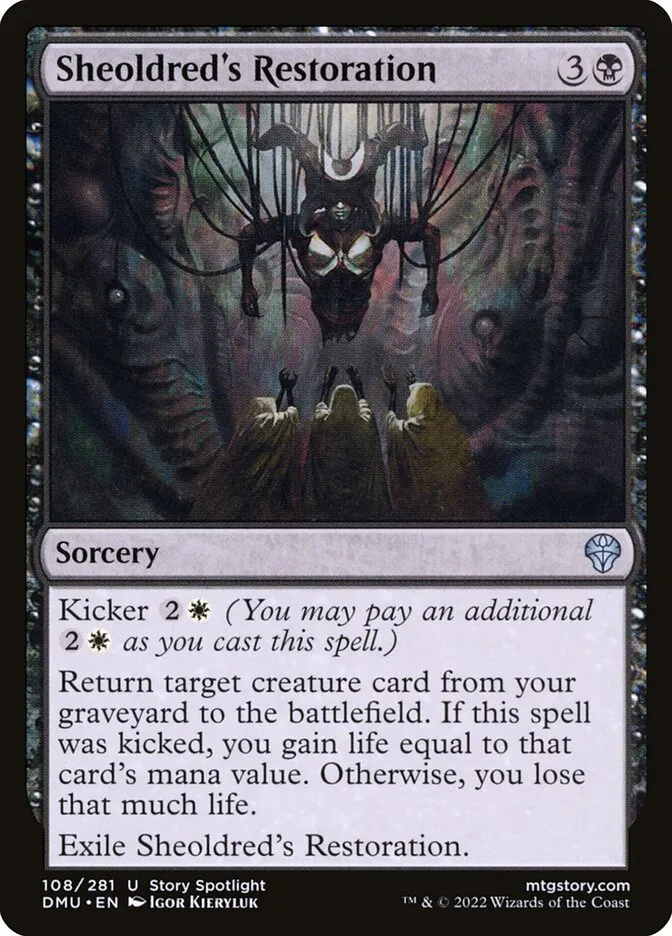 2022 Dominaria United Sheoldred's Restoration #108 uncommon card image