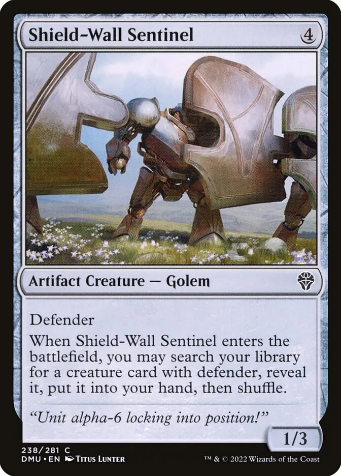 2022 Dominaria United Shield-Wall Sentinel #238 common card image
