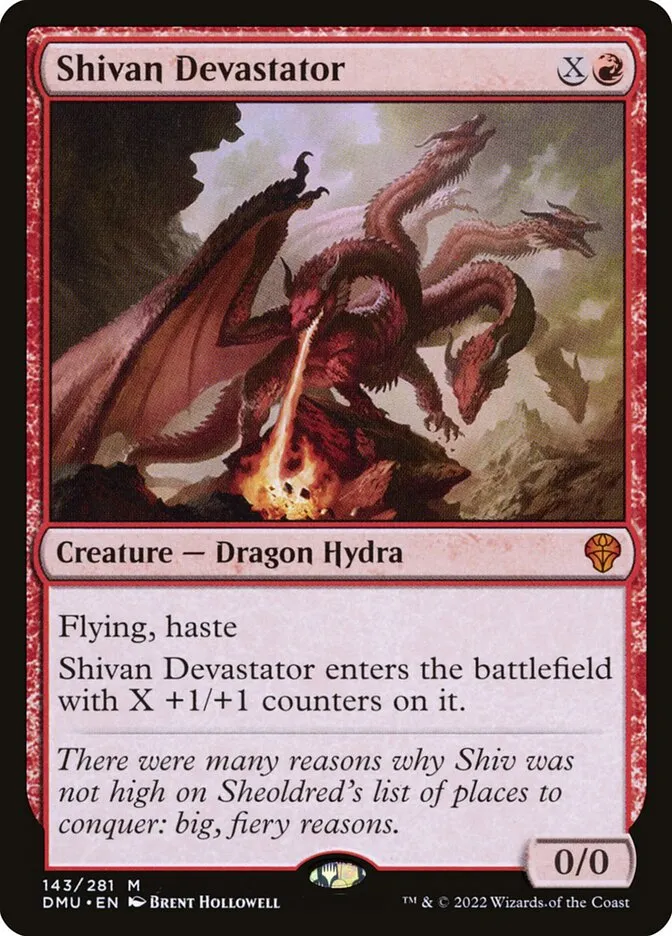 2022 Dominaria United Shivan Devastator #143 mythic card image