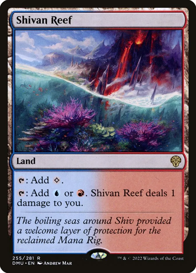 2022 Dominaria United Shivan Reef #255 rare card image