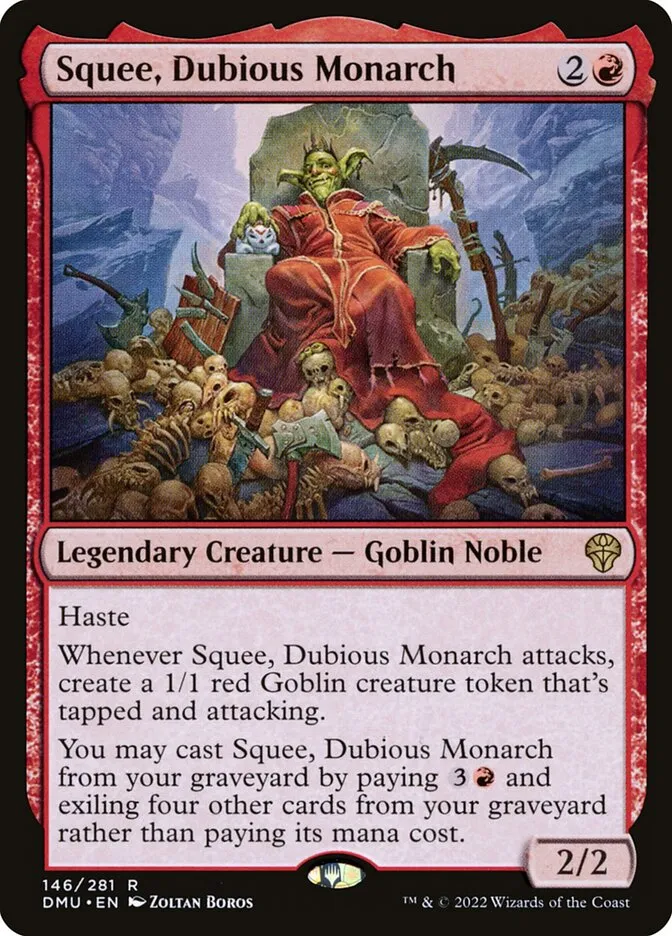 2022 Dominaria United Squee, Dubious Monarch #146 rare card image