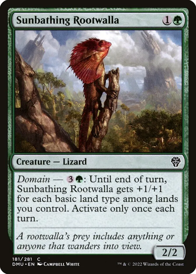 2022 Dominaria United Sunbathing Rootwalla #181 common card image