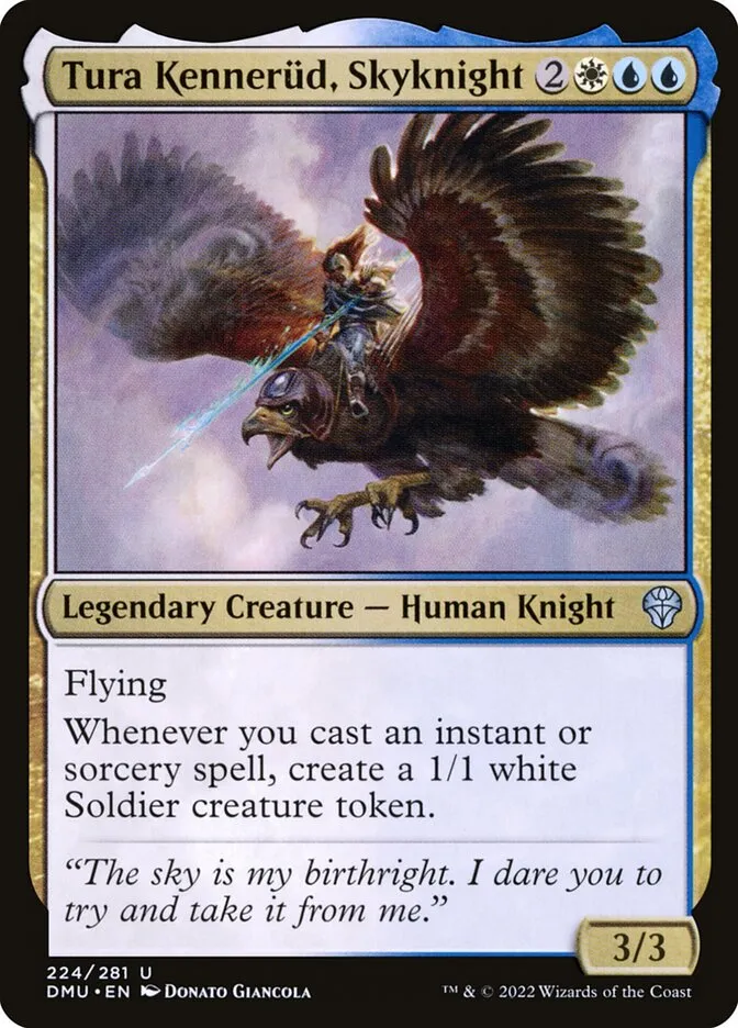 2022 Dominaria United Tura Kennerüd, Skyknight #224 uncommon card image