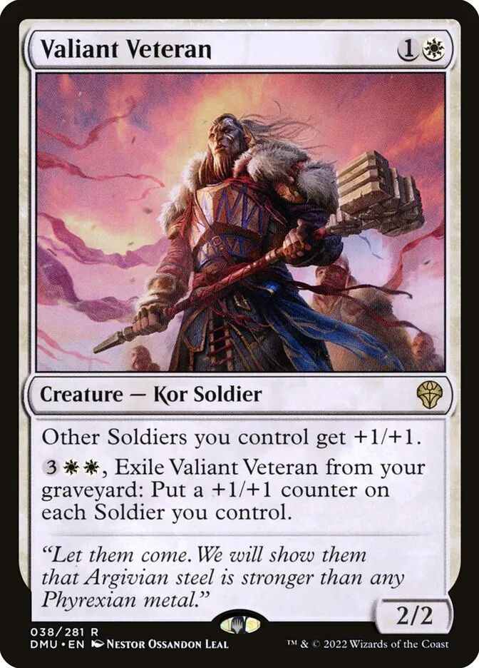 2022 Dominaria United Valiant Veteran #38 rare card image