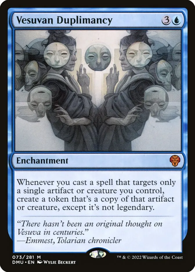 2022 Dominaria United Vesuvan Duplimancy #73 mythic card image