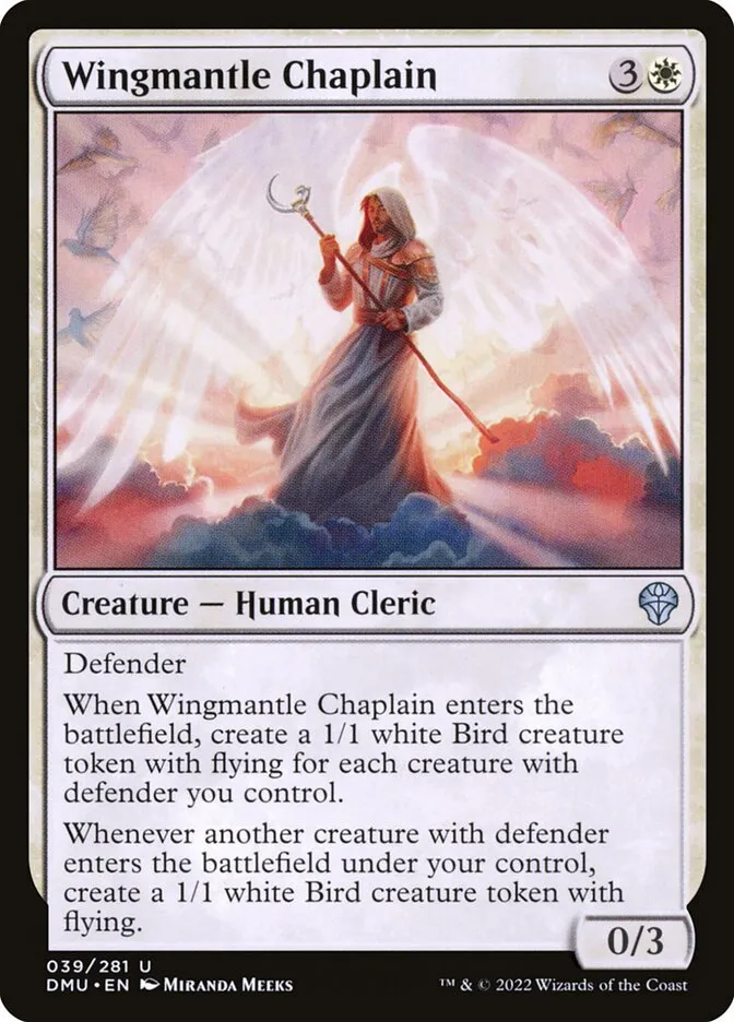 2022 Dominaria United Wingmantle Chaplain #39 uncommon card image