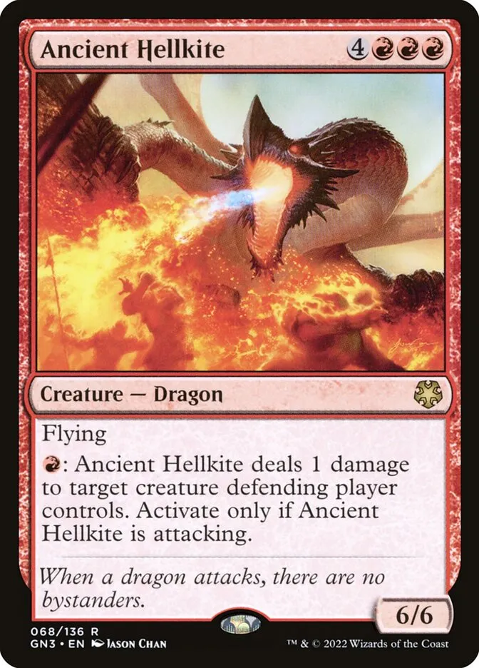 2022 Game Night: Free-for-All Ancient Hellkite #68 rare card image