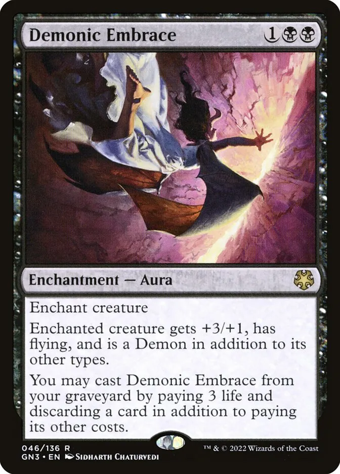 2022 Game Night: Free-for-All Demonic Embrace rare #46 rare card image