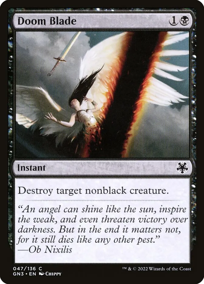 2022 Game Night: Free-for-All Doom Blade common #47 common card image