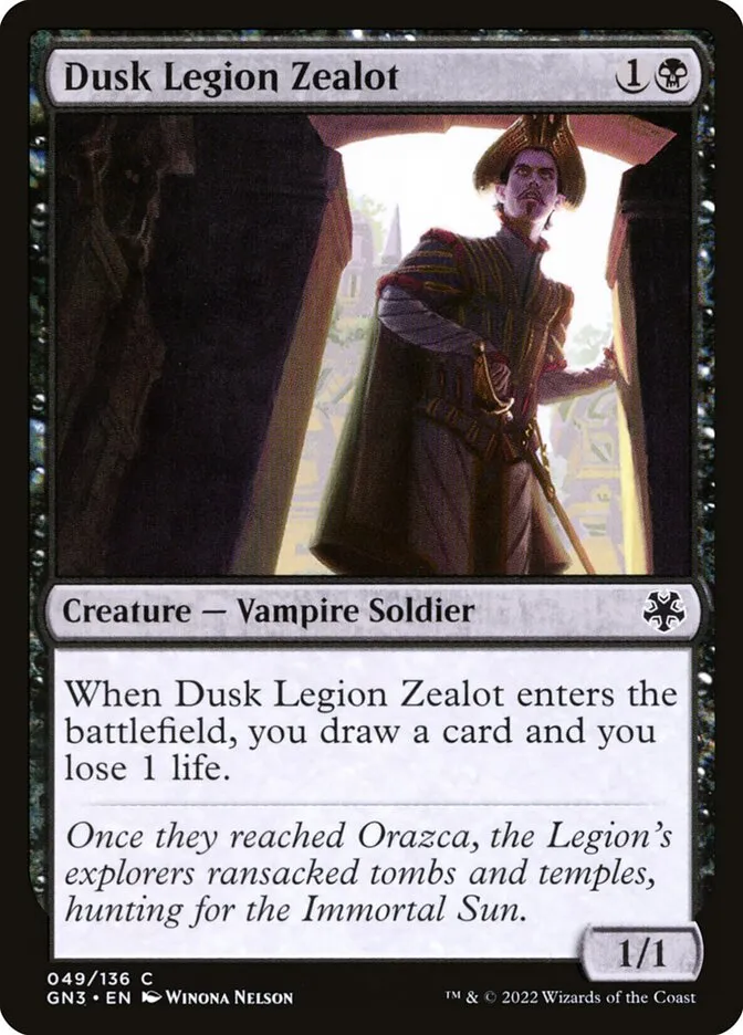 2022 Game Night: Free-for-All Dusk Legion Zealot #49 common card image