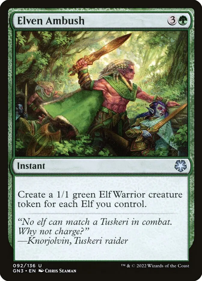 2022 Game Night: Free-for-All Elven Ambush #92 uncommon card image