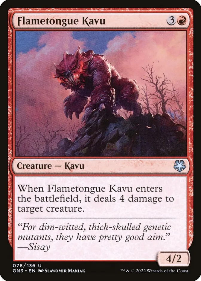 2022 Game Night: Free-for-All Flametongue Kavu #78 uncommon card image