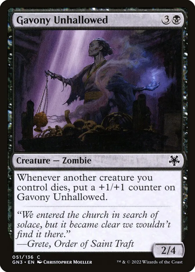 2022 Game Night: Free-for-All Gavony Unhallowed #51 common card image