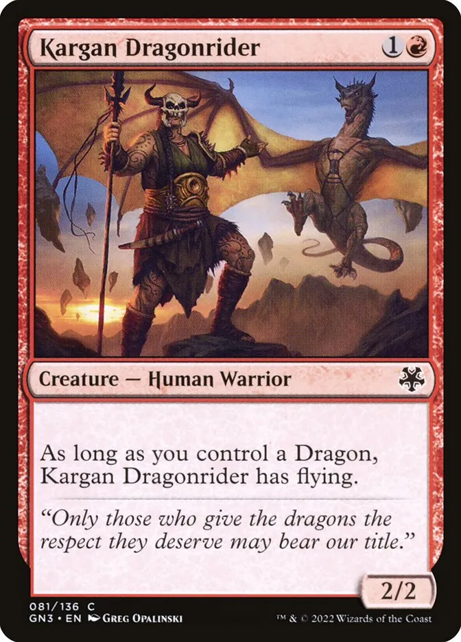 2022 Game Night: Free-for-All Kargan Dragonrider #81 common card image