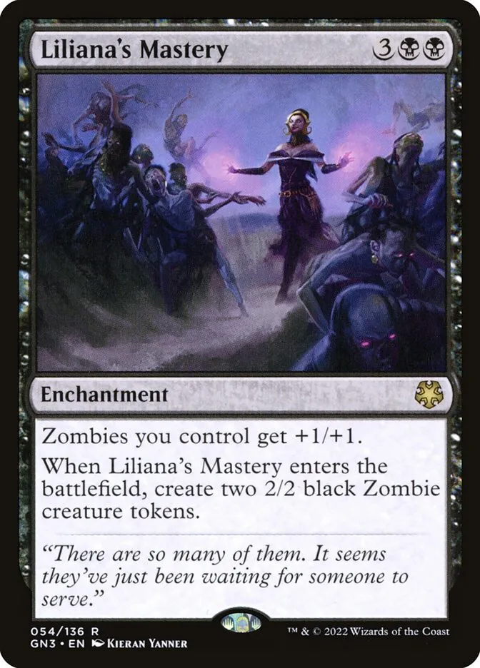 2022 Game Night: Free-for-All Liliana's Mastery #54 rare card image