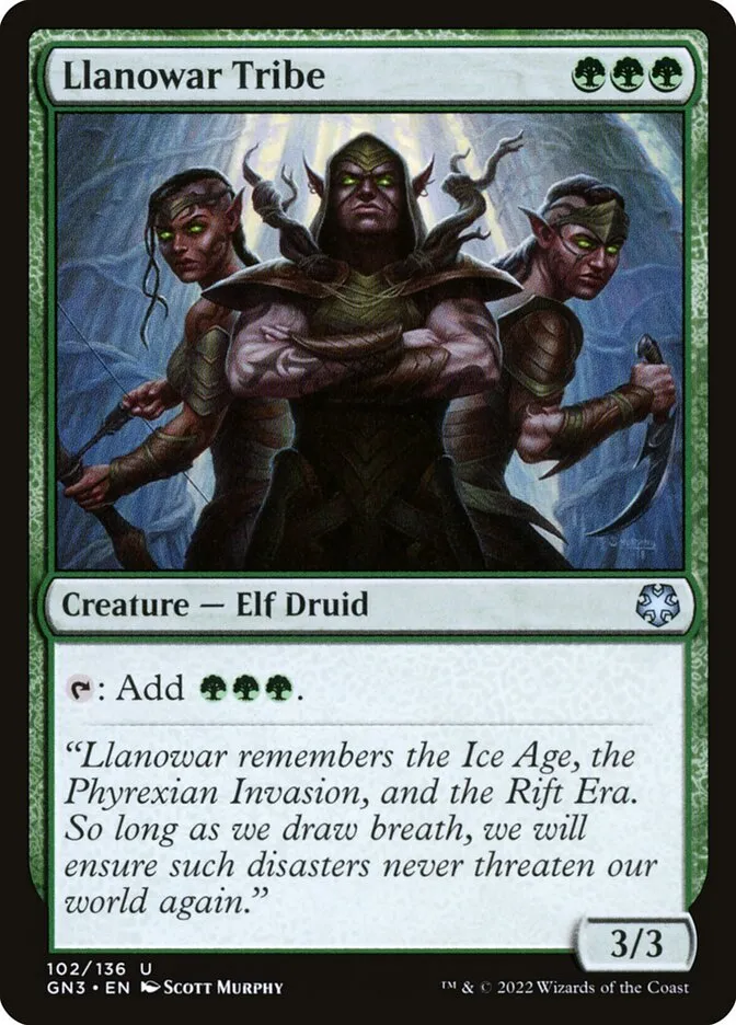 2022 Game Night: Free-for-All Llanowar Tribe uncommon #102 uncommon card image