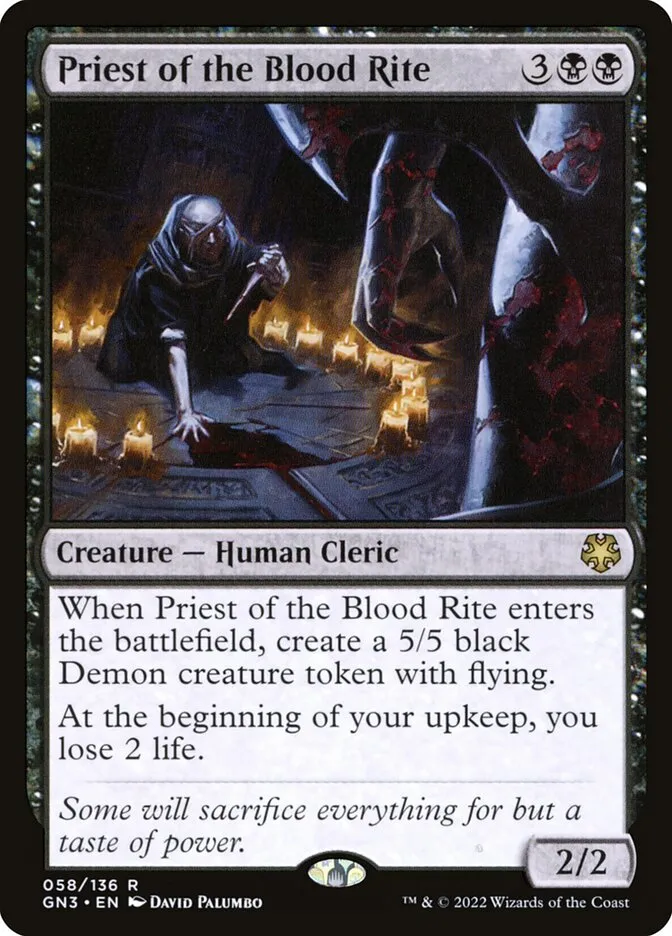 2022 Game Night: Free-for-All Priest of the Blood Rite #58 rare card image