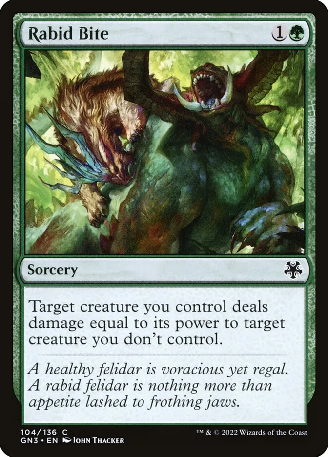 2022 Game Night: Free-for-All Rabid Bite common #104 common card image