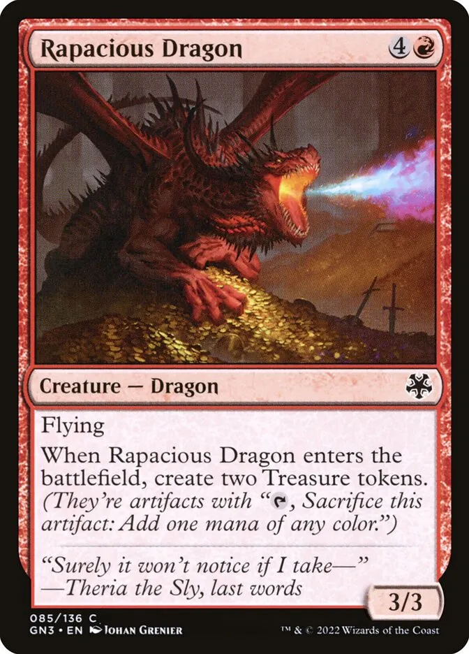 2022 Game Night: Free-for-All Rapacious Dragon #85 common card image
