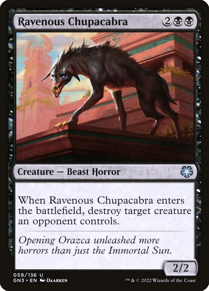 2022 Game Night: Free-for-All Ravenous Chupacabra #59 uncommon card image