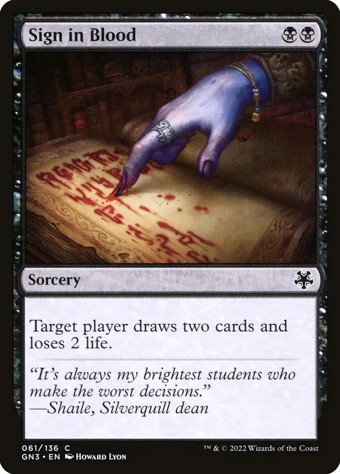 2022 Game Night: Free-for-All Sign in Blood #61 common card image