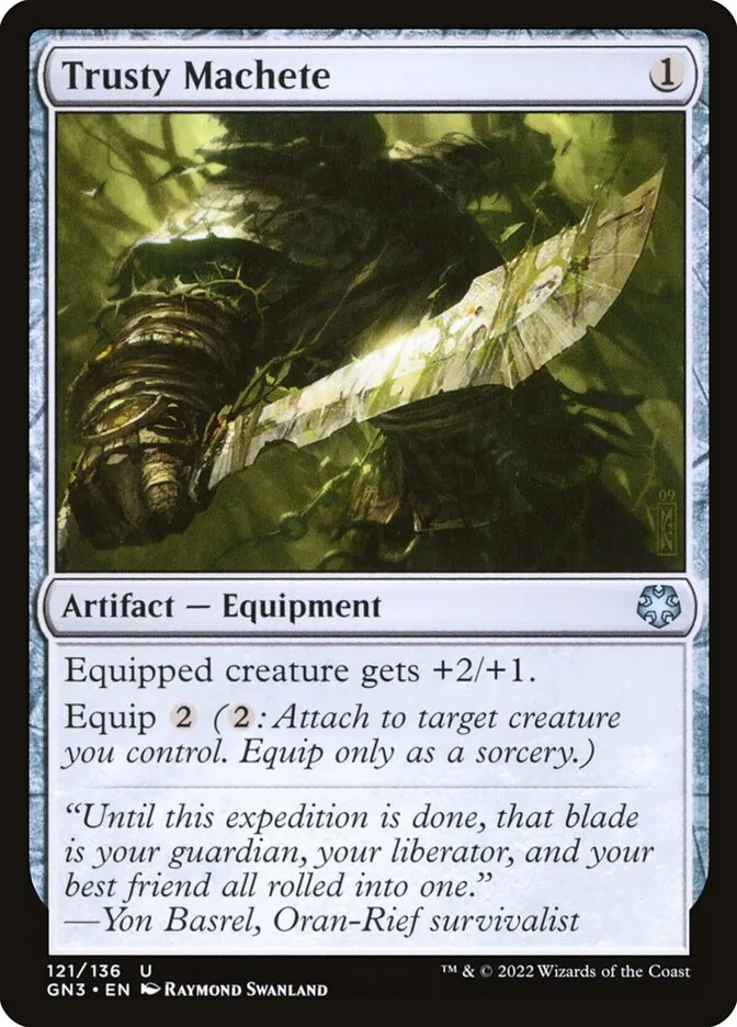 2022 Game Night: Free-for-All Trusty Machete #121 uncommon card image