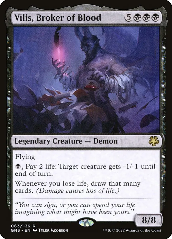 2022 Game Night: Free-for-All Vilis, Broker of Blood #63 rare card image