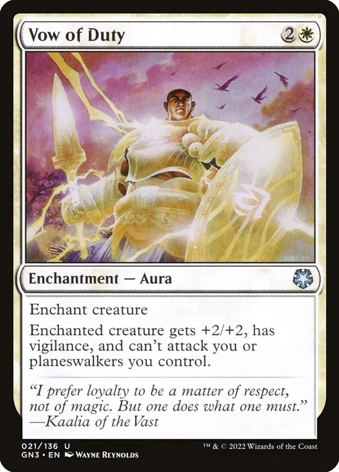 2022 Game Night: Free-for-All Vow of Duty uncommon #21 uncommon card image