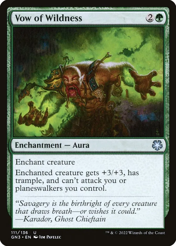 2022 Game Night: Free-for-All Vow of Wildness #111 uncommon card image