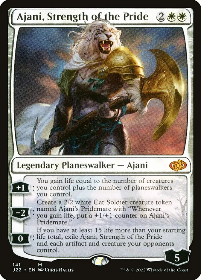 2022 Jumpstart 2022 Ajani, Strength of the Pride #141 mythic card image