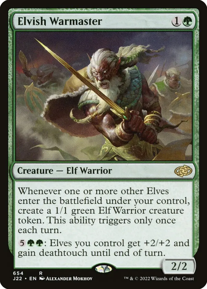 2022 Jumpstart 2022 Elvish Warmaster #654 rare card image