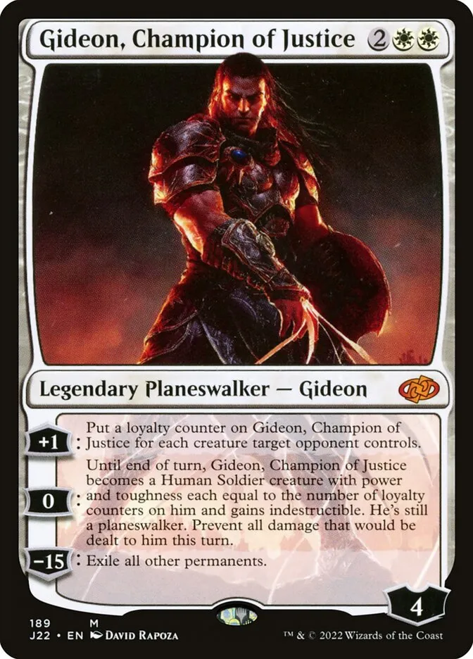 2022 Jumpstart 2022 Gideon, Champion of Justice #189 mythic card image