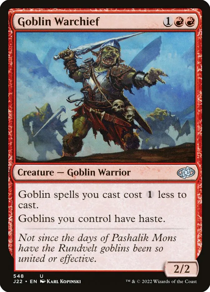 2022 Jumpstart 2022 Goblin Warchief #548 uncommon card image