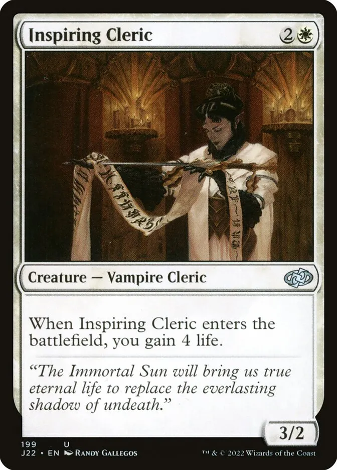 2022 Jumpstart 2022 Inspiring Cleric #199 uncommon card image